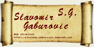 Slavomir Gaburović vizit kartica